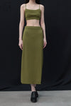SWAYING 24 Autumn and Winter Wrap-around Wool A-line Skirt SW-SW24AW3B09-LV Green SW24AW3B09 SW24AW3B08